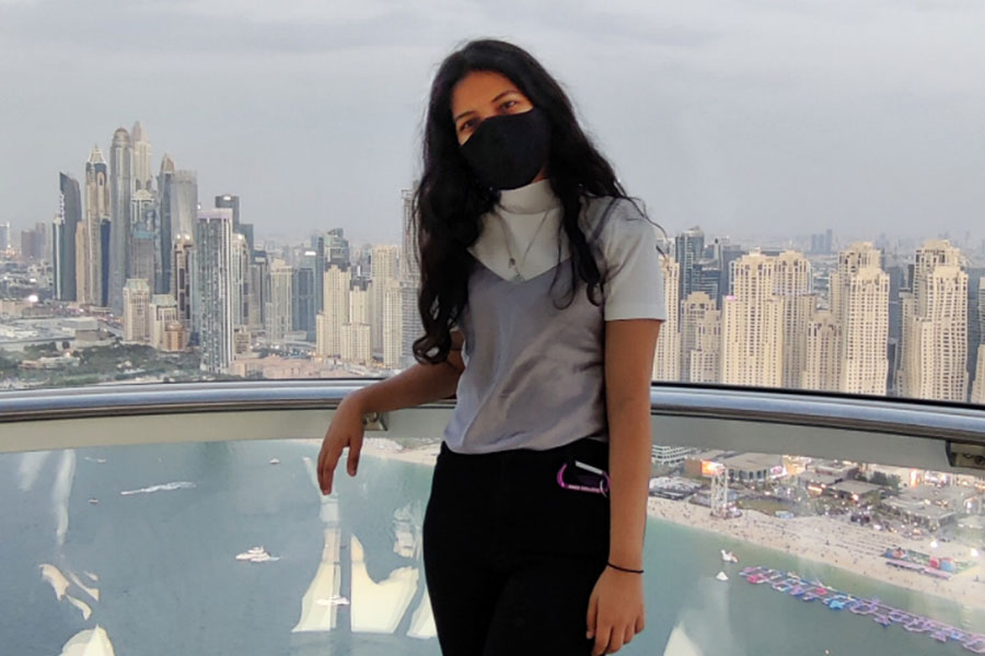 Shuchita Poddar during her internship in Dubai.