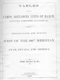 Tables from the Wheeler survey, 1873
