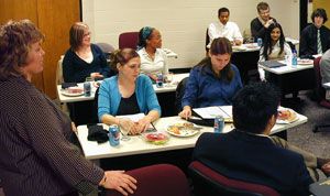 Knox College students learn about externship opportunities through the Center for Career and Pre-Professional Development.