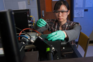 A Knox student completes research for her Honors project that will be presented through the Gerald and Carol Vovis Center for Advanced Study.