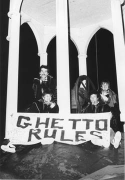 Ghetto dwellers atop Old Main