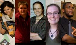 Five Knox students who have completed College Honors in the past year.