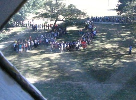 Pumphandle line through Old Main window