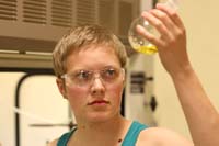 Student in chemistry lab