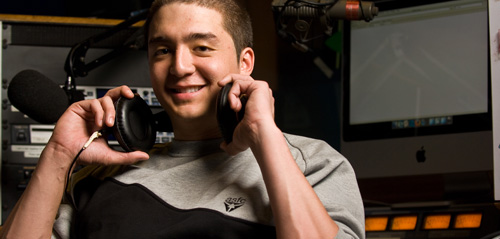 Students in the Radio Booth