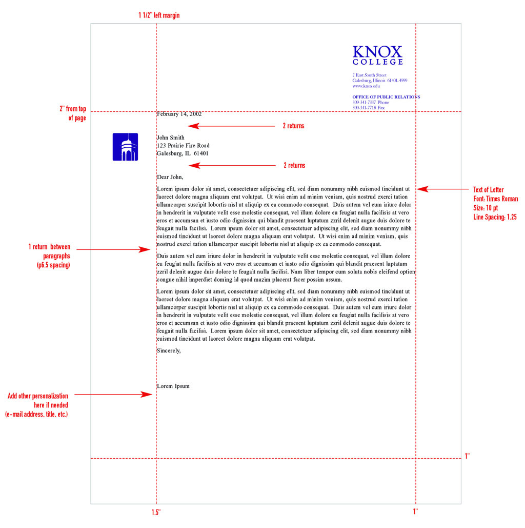 Line Spacing Business Letter Format