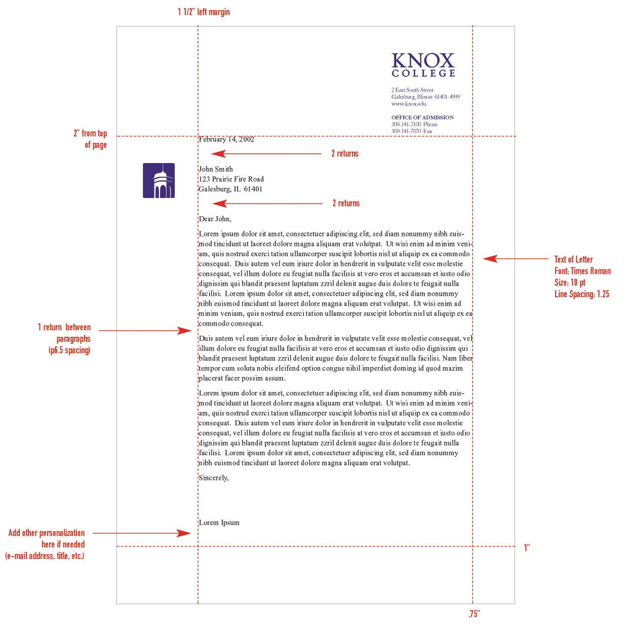 Monarch Letter Format. Margins