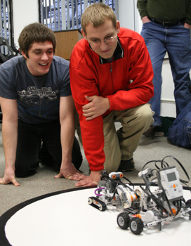 Edward Dale '10 at Robot Competition