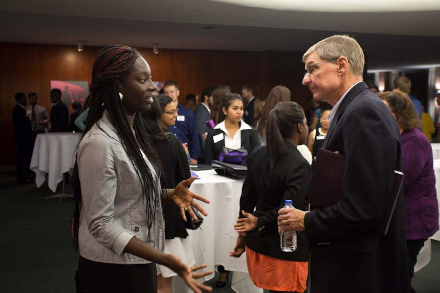 Students prepare for their future careers by networking and interviewing with Knox alumni.