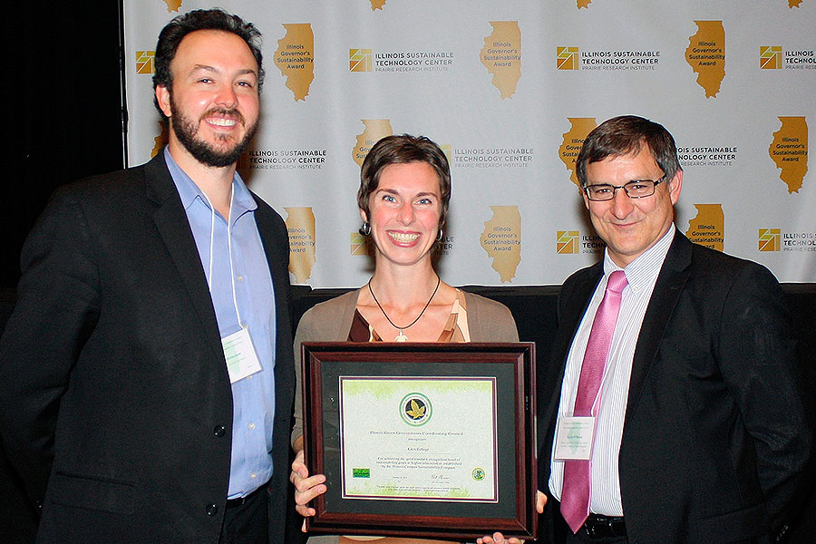 Knox College receives top state award for sustainability achievements in higher education.