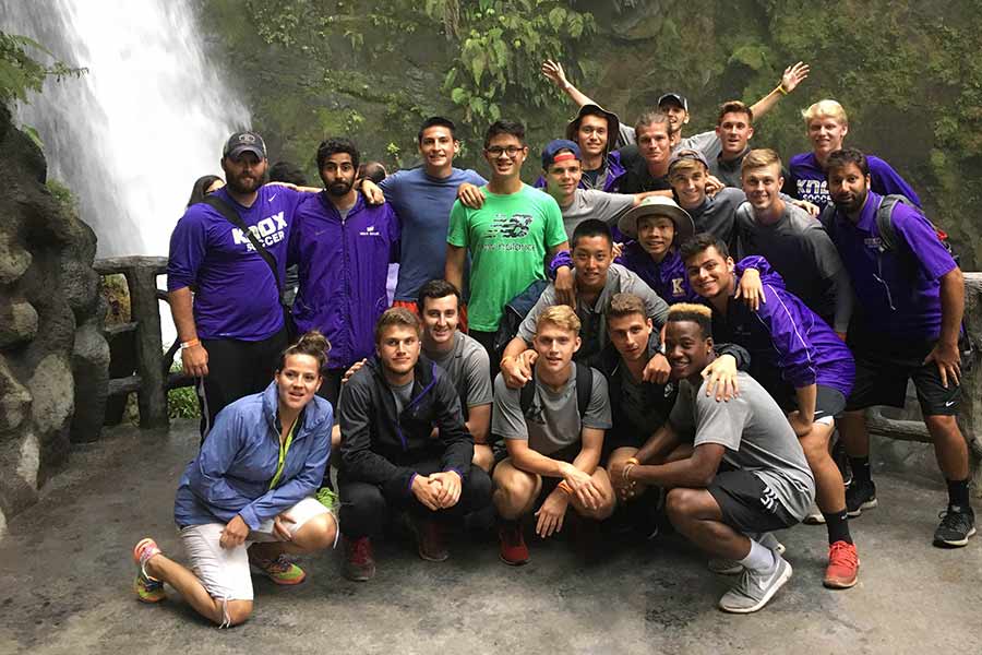 The Prairie Fire men's soccer team in Costa Rica.