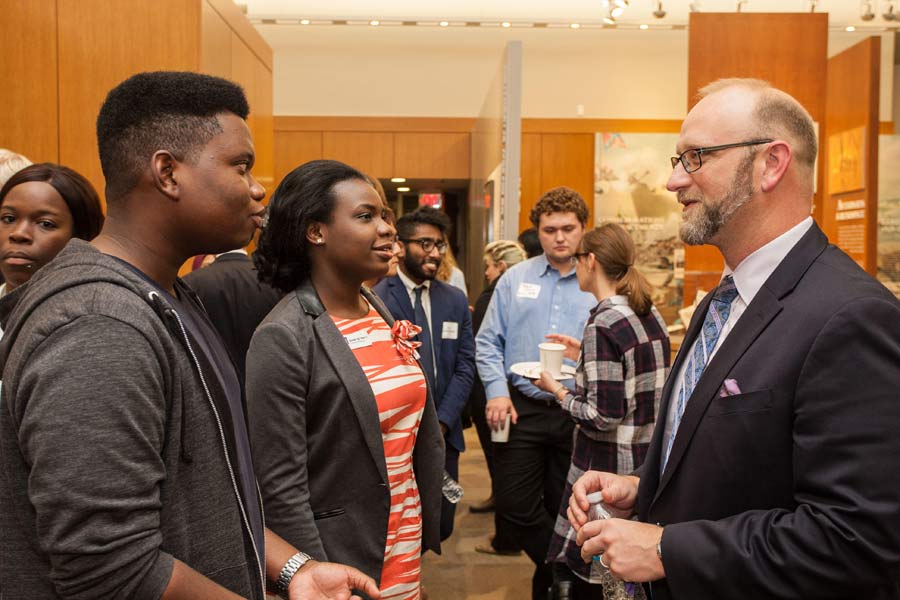 During mock interviews and a networking reception, Knox students received advice from alumni about careers and searching for a job.