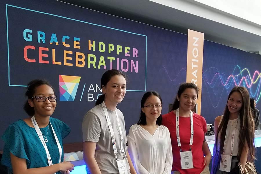 Knox College Women in Computer Science Club students at the Grace Hopper Celebration