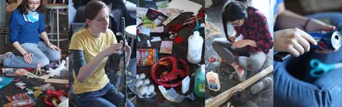 Student use discarded items to create art