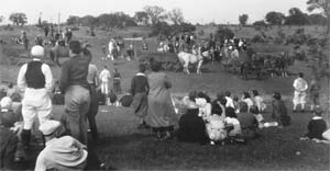 Students practice for the Centennial Pageant at Lake Story, June 1937.