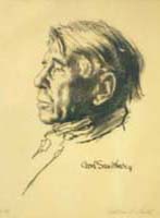 Carl Sandburg etching