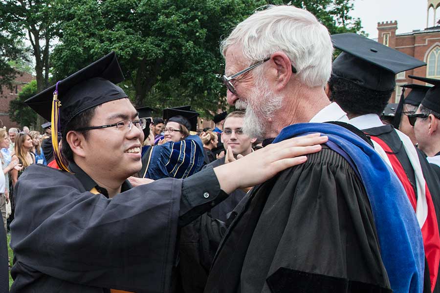 Nade Kang, business student at International University of Japan, at his Knox College graduation.