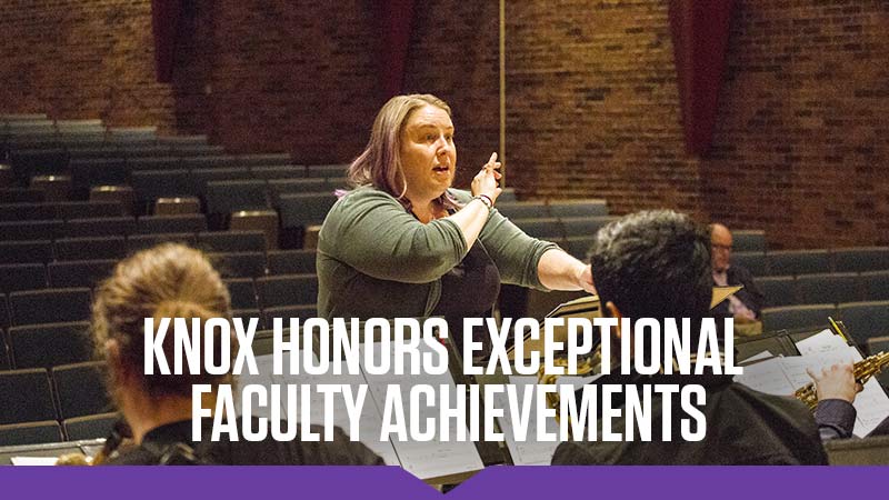 Knox Honors Exceptional Faculty Achievements: Nikki Malley conducts a student combo in Kresge Hall.