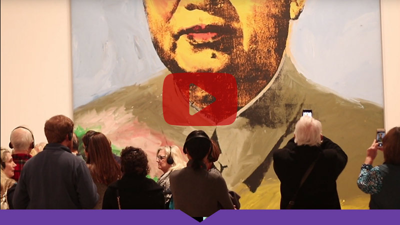 Knox College students view artwork in New York.