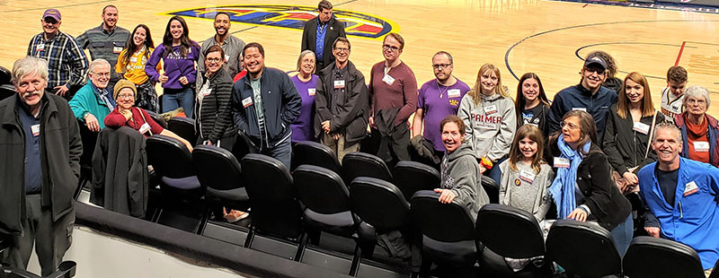 Knox alumni and friends cheer on the Denver Nuggets