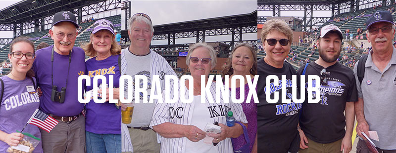 Knox alumni and friends cheer on the Colorado Rockies