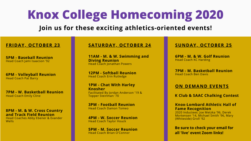 Athletics Homecoming Schedule