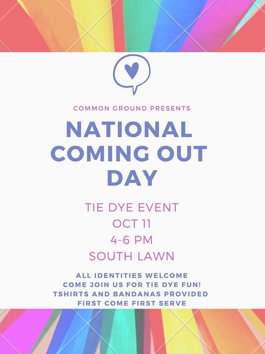 National Coming Out Day Tie Dye Event Events Calendar Knox College