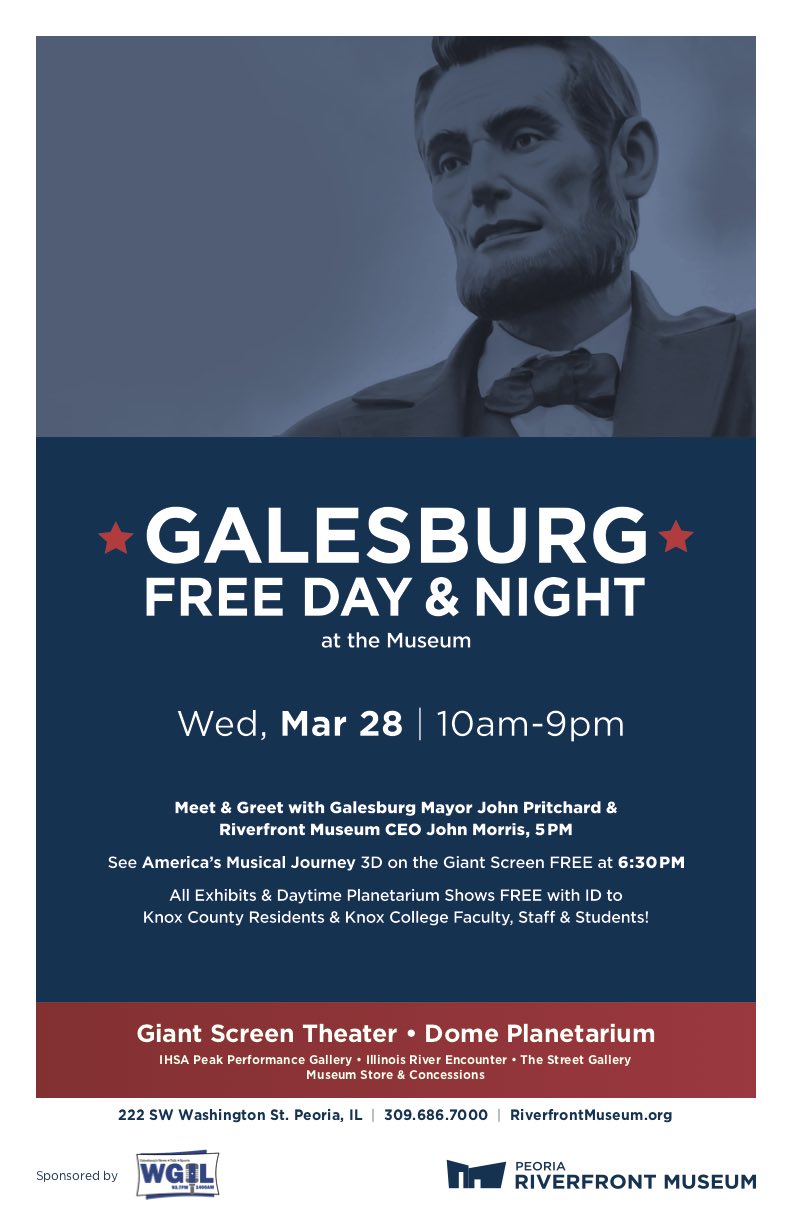 Free Day & Night at Peoria Riverfront Museum Events Calendar Knox