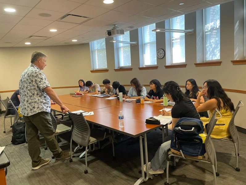 students inside a classroom with an IELP instructor