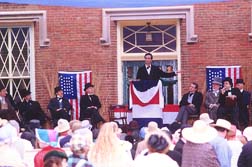 Actor Michael Krebs portrayed Lincoln in a debate re-enactment at Knox College in 1994.