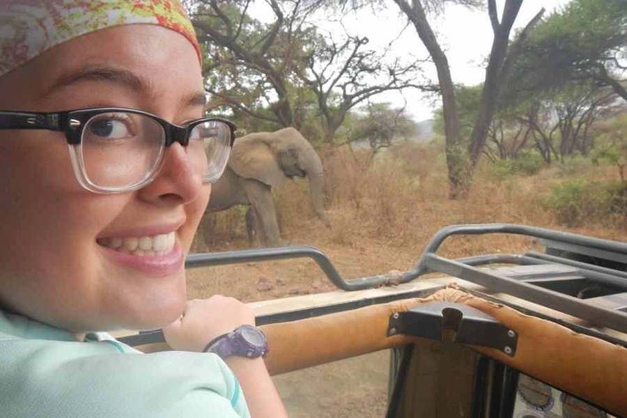 Hannah Black '14 studied abroad in Tanzania researching elephant behavior.