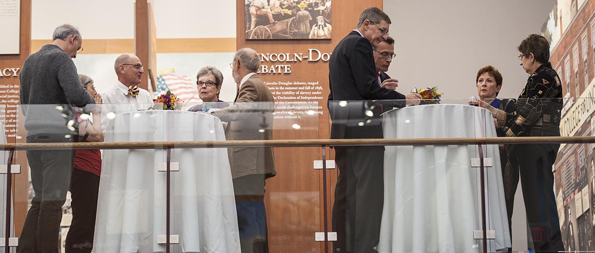 Alumni gathering in Alumni Hall, Homecoming 2015.