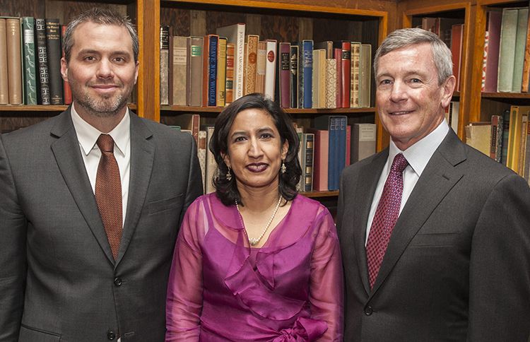 2015 Knox College Alumni Achievemet Award Recipients: Bryan Quinn '00, Indira S. Soman '92, James Doyle '44 (accepted by son Jim Doyle '70)