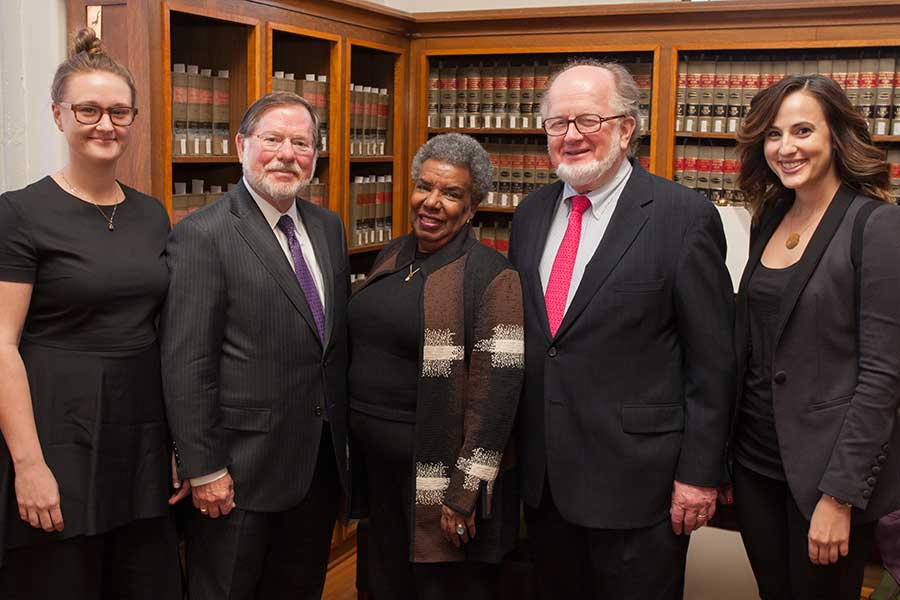 2016 Knox College Alumni Achievemet Award Recipients: Bryan Quinn '00, Indira S. Soman '92, James Doyle '44 (accepted by son Jim Doyle '70)