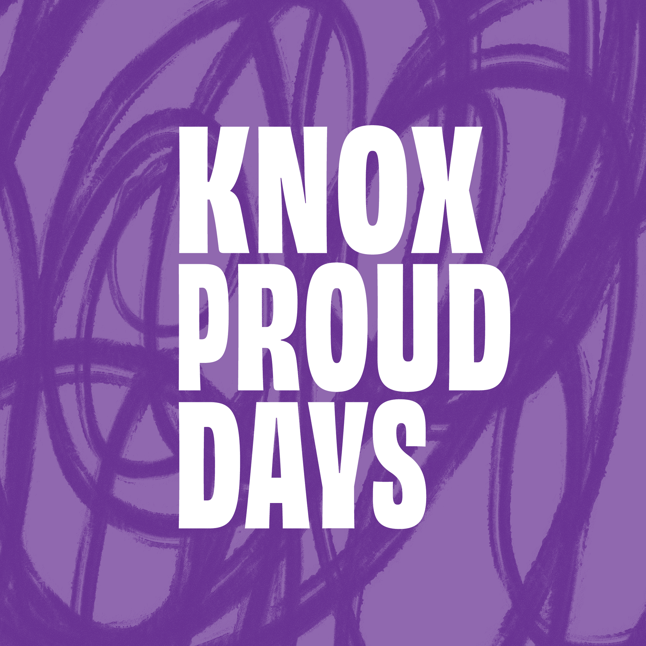 Purple background with text that reads Knox Proud Days