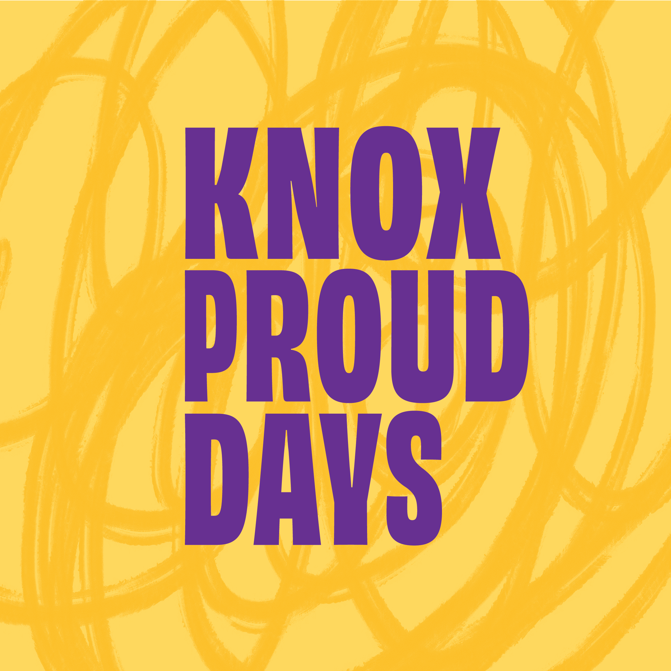 Yellow background with text that reads Knox Proud Days.