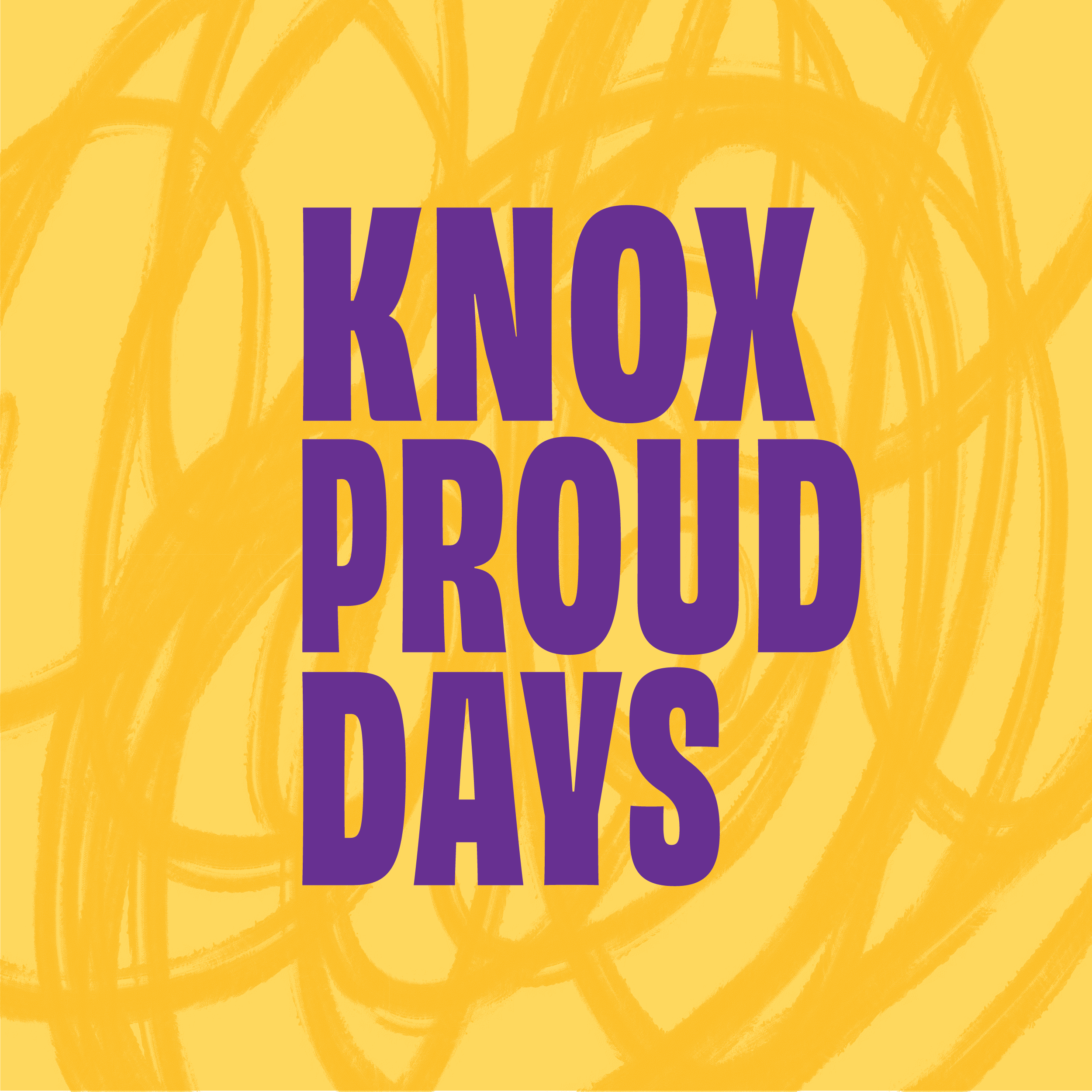 Yellow background with text that reads Knox Proud Days