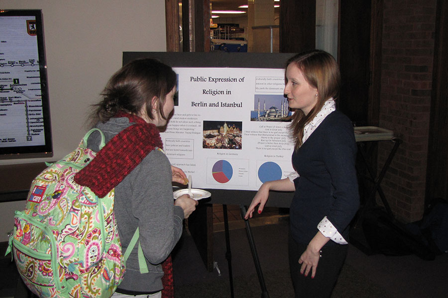 Students who participated in European Identities coursework and travel in Fall Term and December Break also took a Winter Term class that resulted in final projects. These were presented at a symposium at the end of Winter Term 2014.