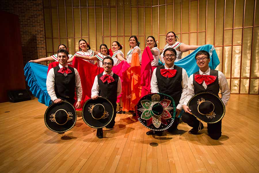 M.E.Ch.A. students perform at Knox College's International Fair.