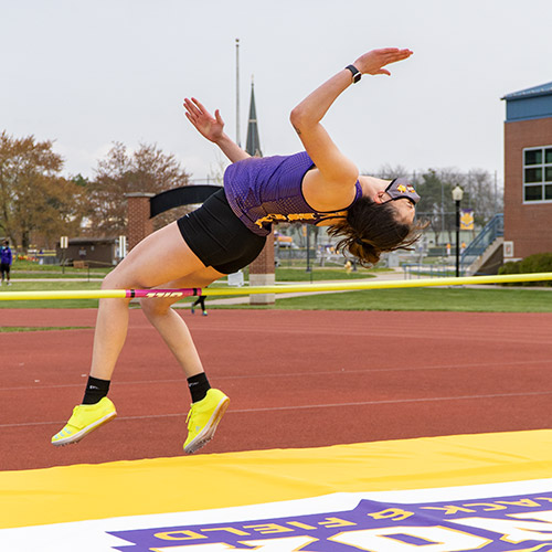 A player for the Prairie Fire track and field team.