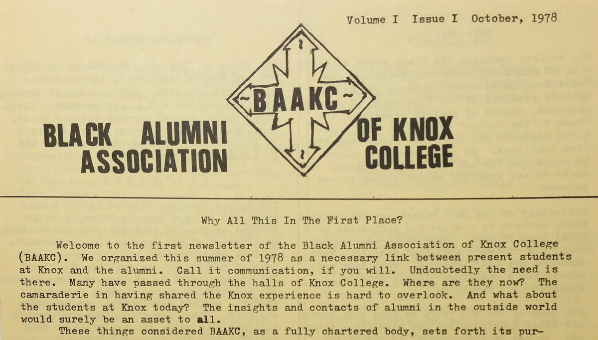 Article on Black Alumni Association of Knox College