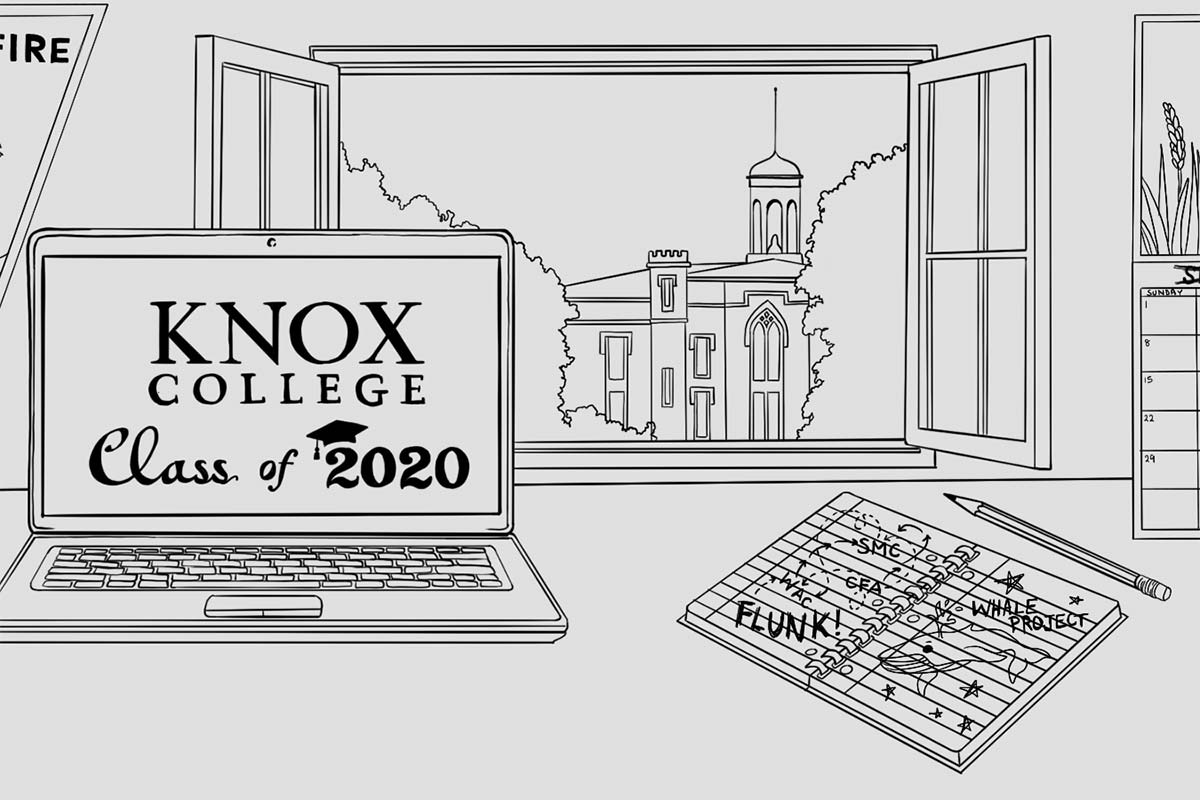 A section of the Class of 2020 Senior Challenge commemorative glass design, by Jini John '20.