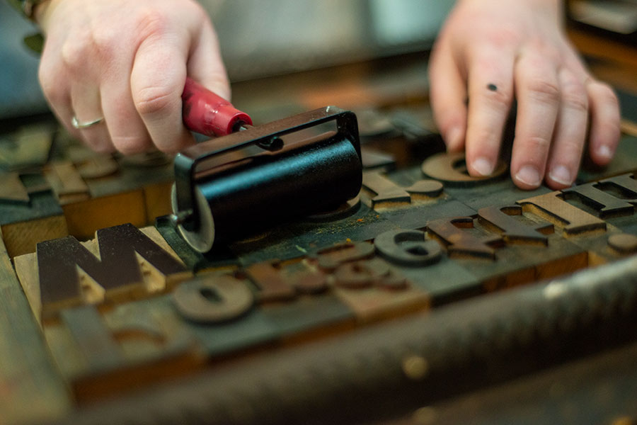 Inking the letters