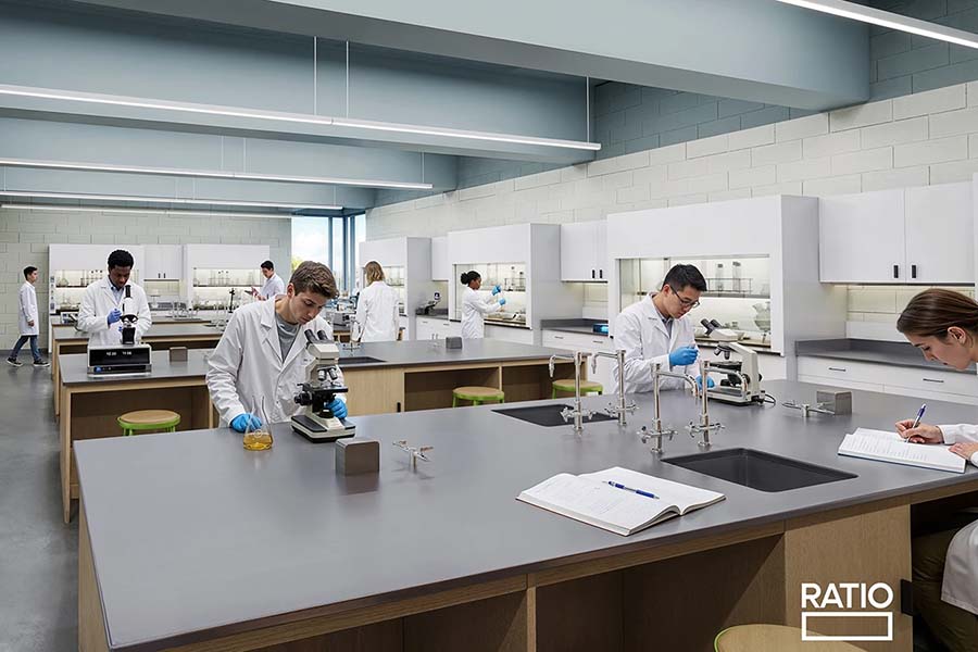 A rendering of the renovation in the Umbeck Science-Mathematics Center