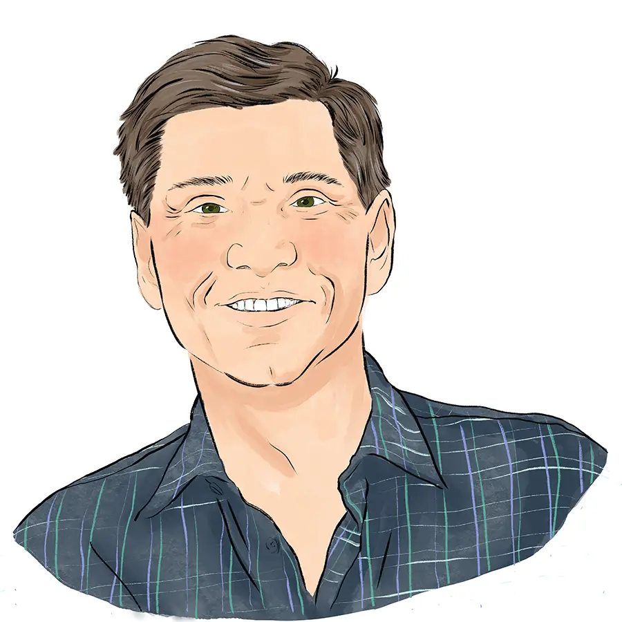 An illustration of Gregory Gilbert.