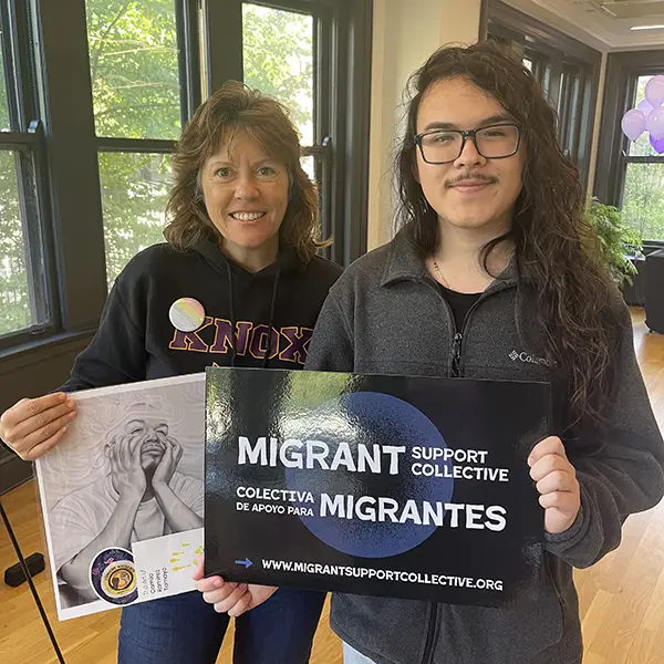 Professor Robin Ragan and Eric Espinoza ’23