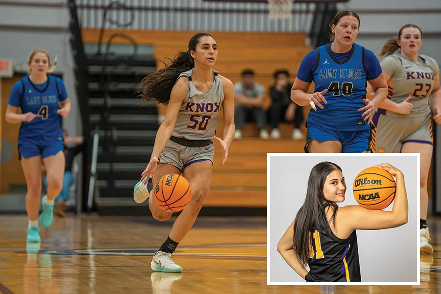 Bria Medina ’27 and Kylee Callahan ’26 (inset photo). 