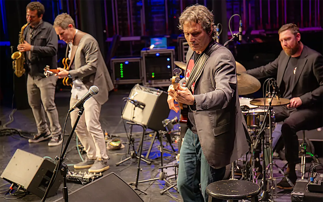 A quartet of azz musicians play at the Rootabaga Jazz Festival. 