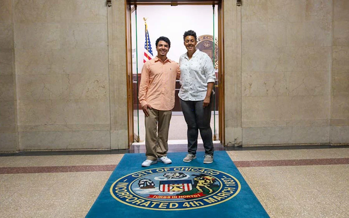 Darik Botello '27 interns with Alderwoman Maria Hadden and the Environment Protection and Energy Committee at City Hall.