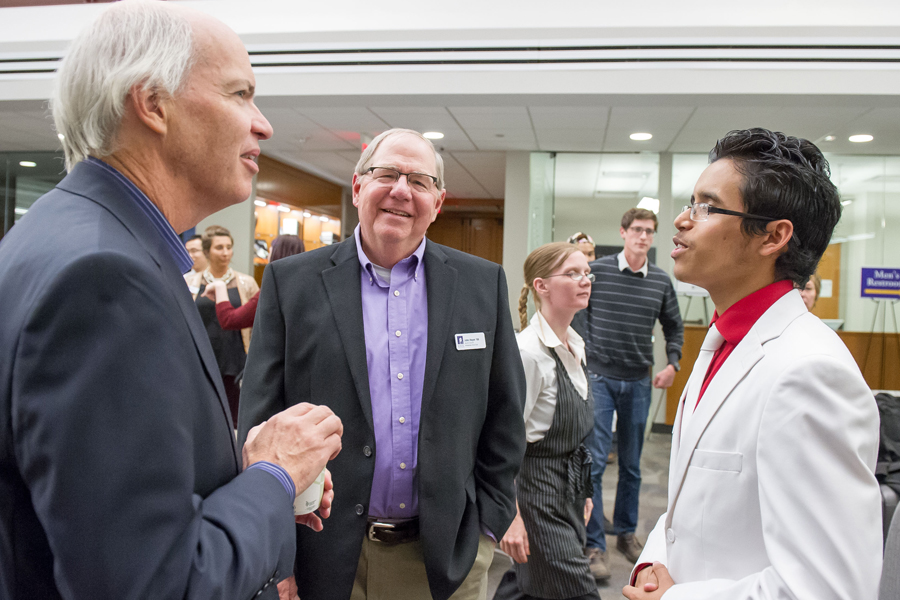 As part of Homecoming 2015 activities on campus, members of the Knox College Alumni Council hold mock interviews and informal meetings with Knox students, arranged through the Bastian Family Career Center.